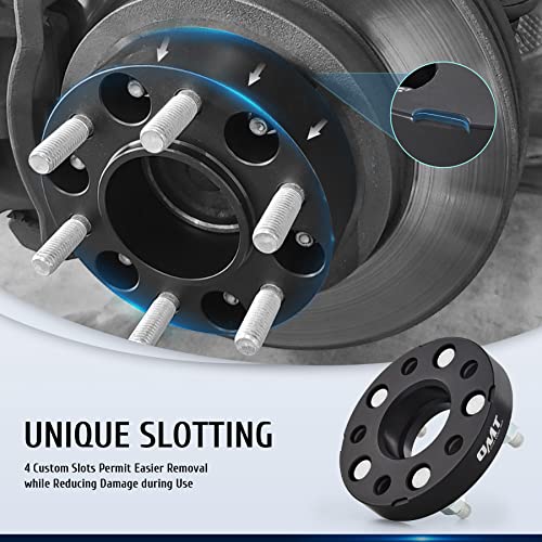 Orion Motor Tech فواصل العجلات المركزية من أوريون موتور تك 5x4.5، فواصل عجلات سوداء 1" مع مسامير M12x1.5 متوافقة مع هوندا أكورد هوندا سيفيك هوندا CRV أكورا RSX أكورا TL، مجموعة فواصل العجلات بفتحة 64.1 مم، 4 قطع - Image 5