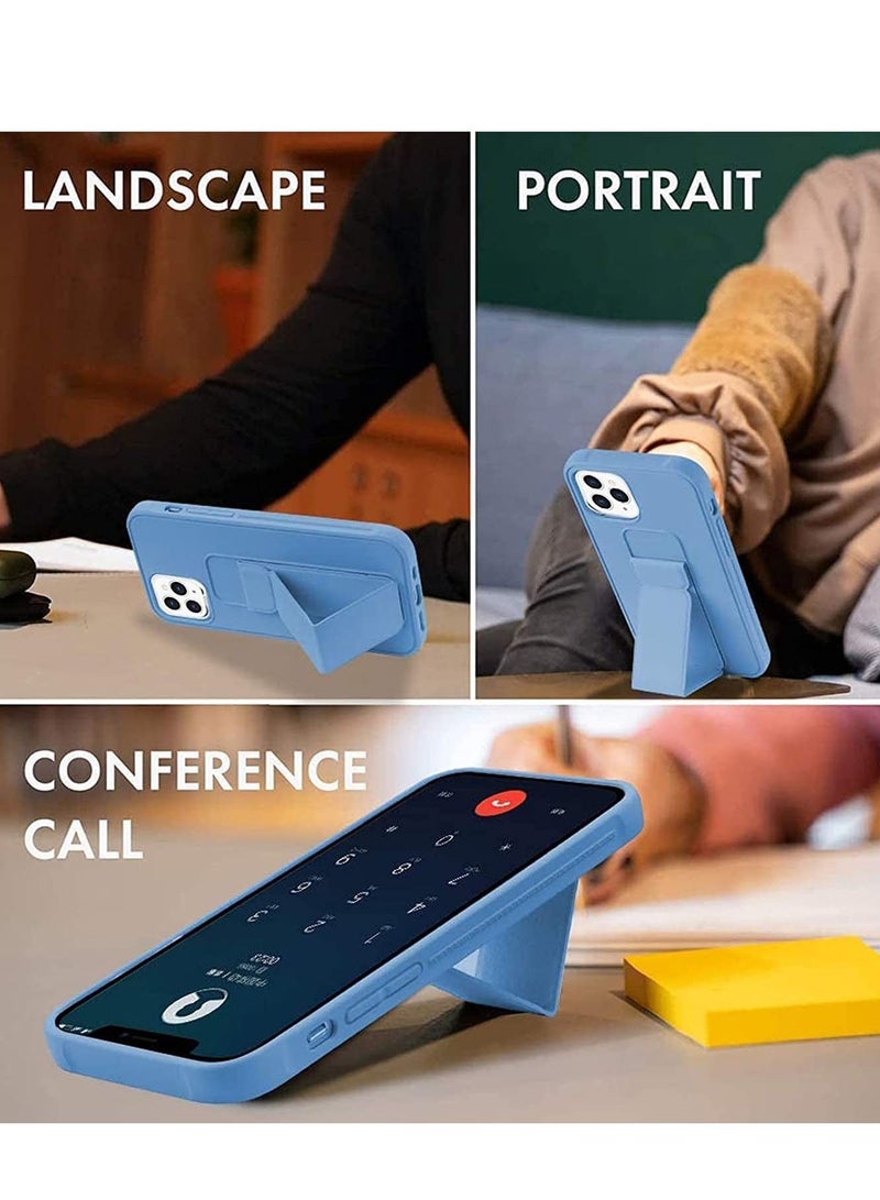 Case for iPhone 14 Pro Max, Back Stand Case with Magnet Holder Hand Grip Magnetic Car Mount Anti Scratch Shockproof Cover Case for iPhone 14 Pro Max (iPhone 14 Pro Max, Light Blue) - Image 2