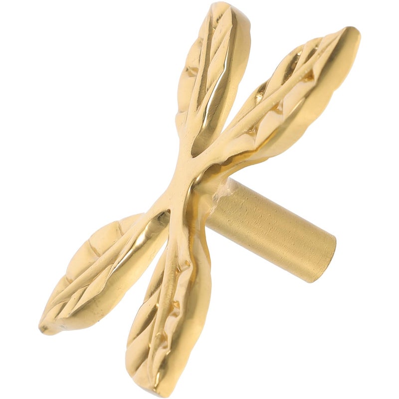 Vintage Brass Leaf Shaped Cabinet Handle Drawer Pull Knob For Kitchen Wardrobe Furniture - Image 2
