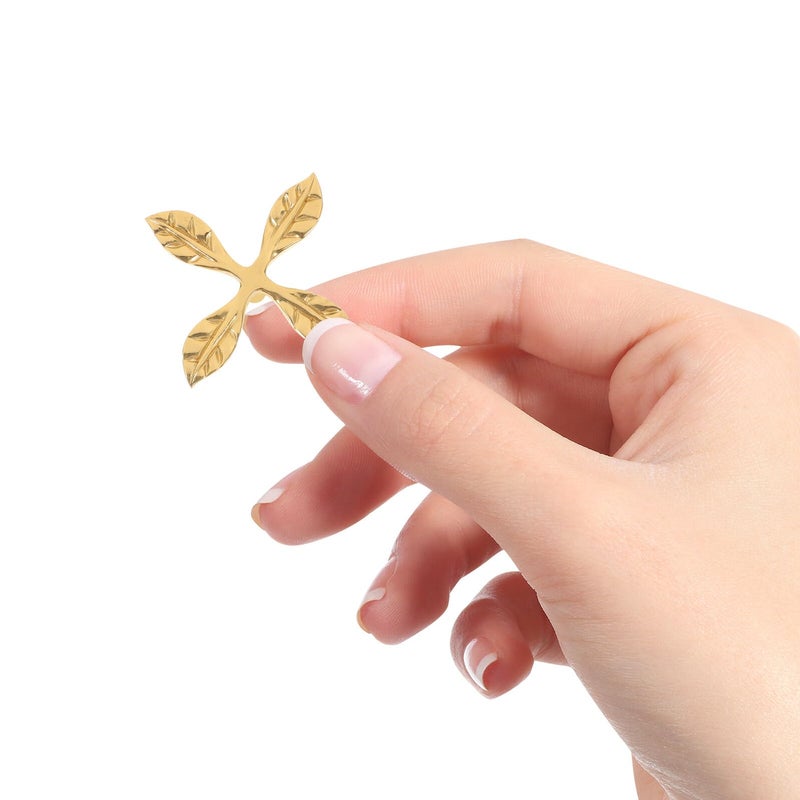 Vintage Brass Leaf Shaped Cabinet Handle Drawer Pull Knob For Kitchen Wardrobe Furniture - Image 5