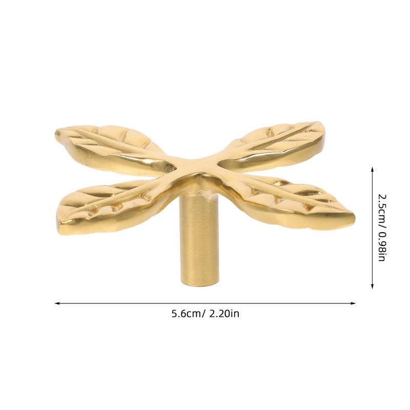Vintage Brass Leaf Shaped Cabinet Handle Drawer Pull Knob For Kitchen Wardrobe Furniture - Image 3