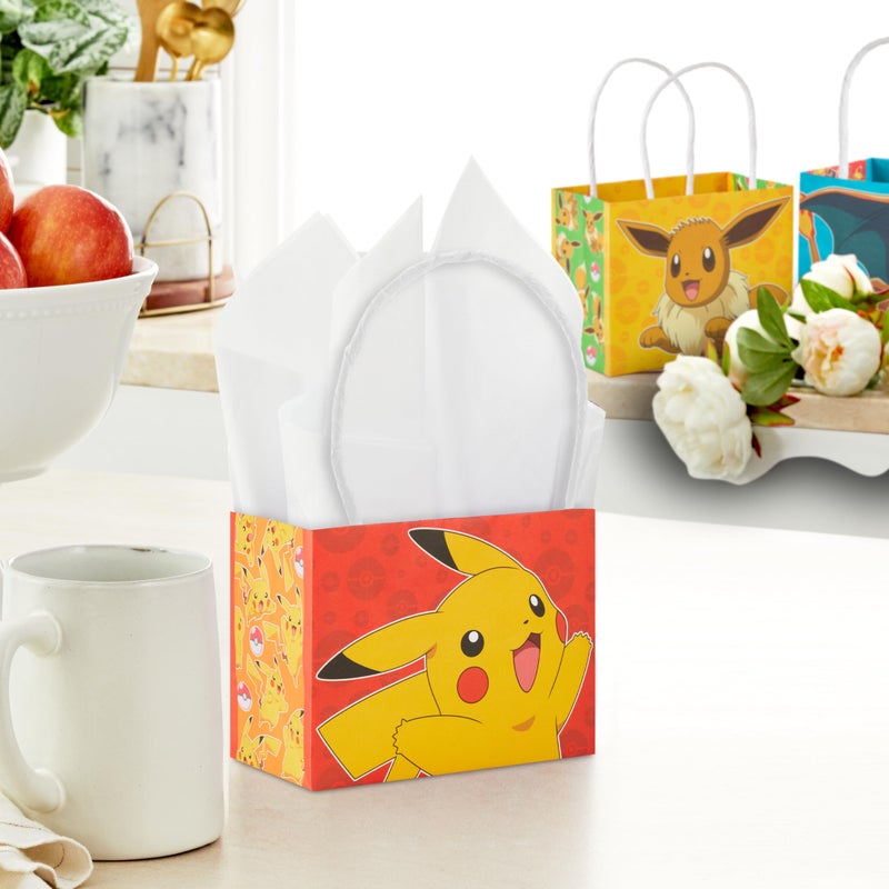 Hallmark PokÃ©mon 4" Mini Gift Bags (18 Bags: Pikachu, Charizard, Gengar, Eevee) for Birthday Party Favors, Gift Cards, Classroom Treats - Image 2