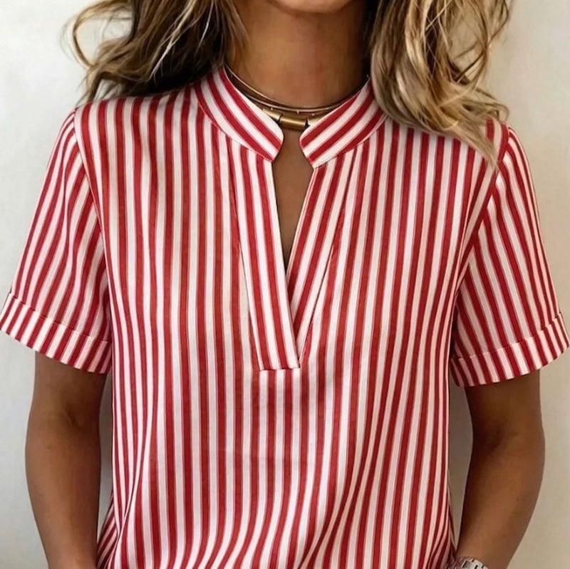 Women's Striped Short Sleeve Shirt - Image 4