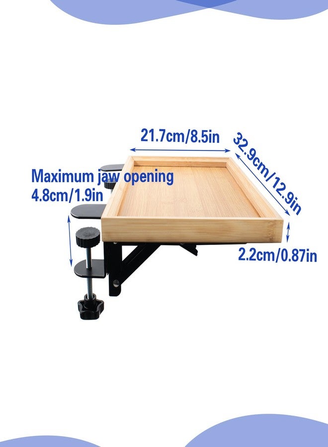 SnowTing Foldable Bedside Shelf, Metal Clip-On Mount and Bamboo Tray for Top Bunk, Side Bed Organizer Simple Nightstand for Home College Dorm Bunk Bed Table Shelf - Image 5