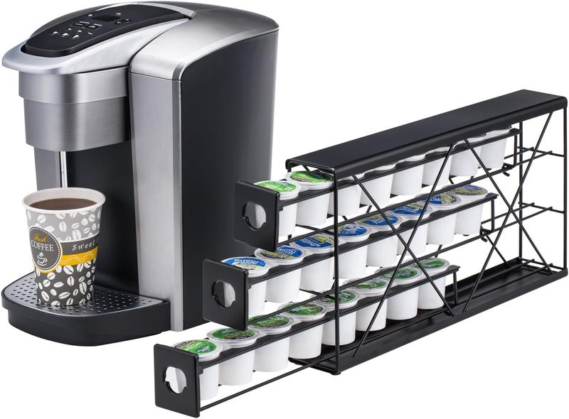 Rice rat k cup Holders for 3 Tier Coffee Pod Holder,Black Metal Space(24 pods) - Image 1