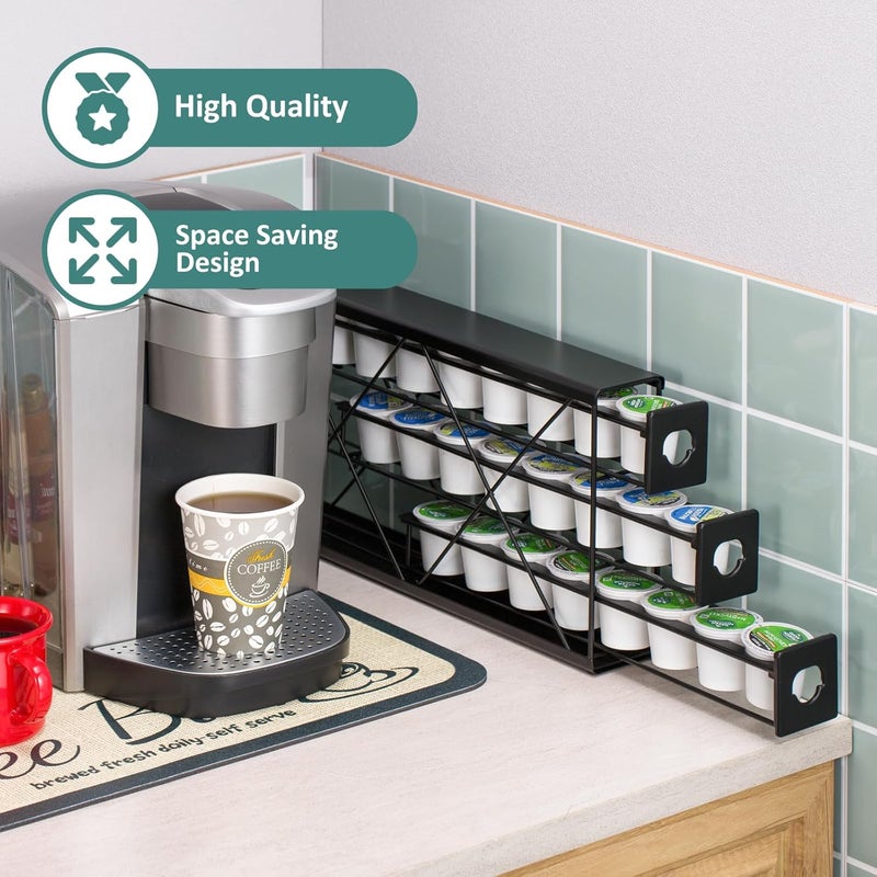 Rice rat k cup Holders for 3 Tier Coffee Pod Holder,Black Metal Space(24 pods) - Image 3