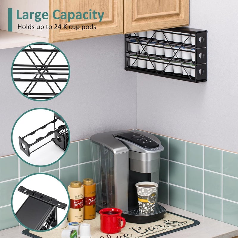 Rice rat k cup Holders for 3 Tier Coffee Pod Holder,Black Metal Space(24 pods) - Image 4