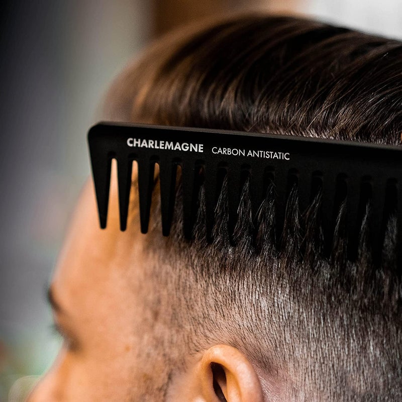 Charlemagne Wide Tooth Comb Men - 19 cm - Detangle Knots With Detangler Comb - Add Volume & Texture - Style Slick Back Hair with Styling Tool - Image 3