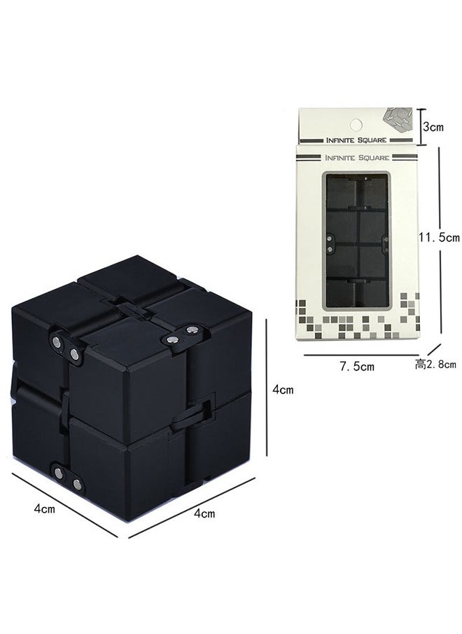 HY - Cube Toy suitable for Adults & Kids, New Version Fidget Finger Toy Stress and Anxiety relief, Killing Time Fidget Toys Infinite Cube suitable for Office Staff (Black) - Image 1