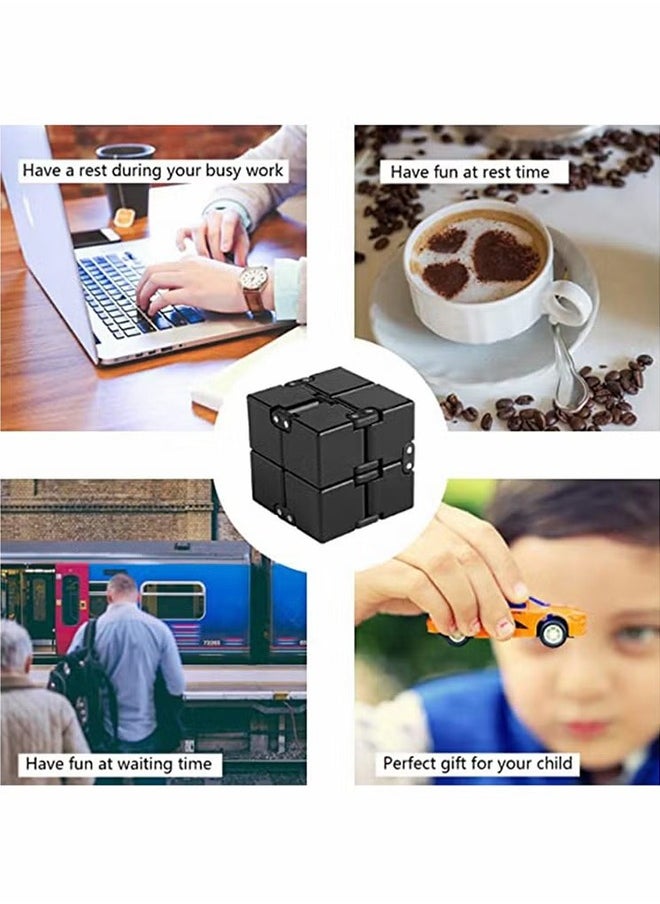 HY - Cube Toy suitable for Adults & Kids, New Version Fidget Finger Toy Stress and Anxiety relief, Killing Time Fidget Toys Infinite Cube suitable for Office Staff (Black) - Image 1