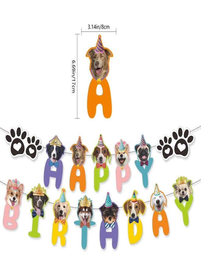 Agirlvct Dog Birthday Party Supplies, Boy Dog Puppy Theme Birthday Decorations,Dog Birthday Hat/Bow Tie/Bandana/Banner for Small Medium Large Dog(Blue) - Image 4