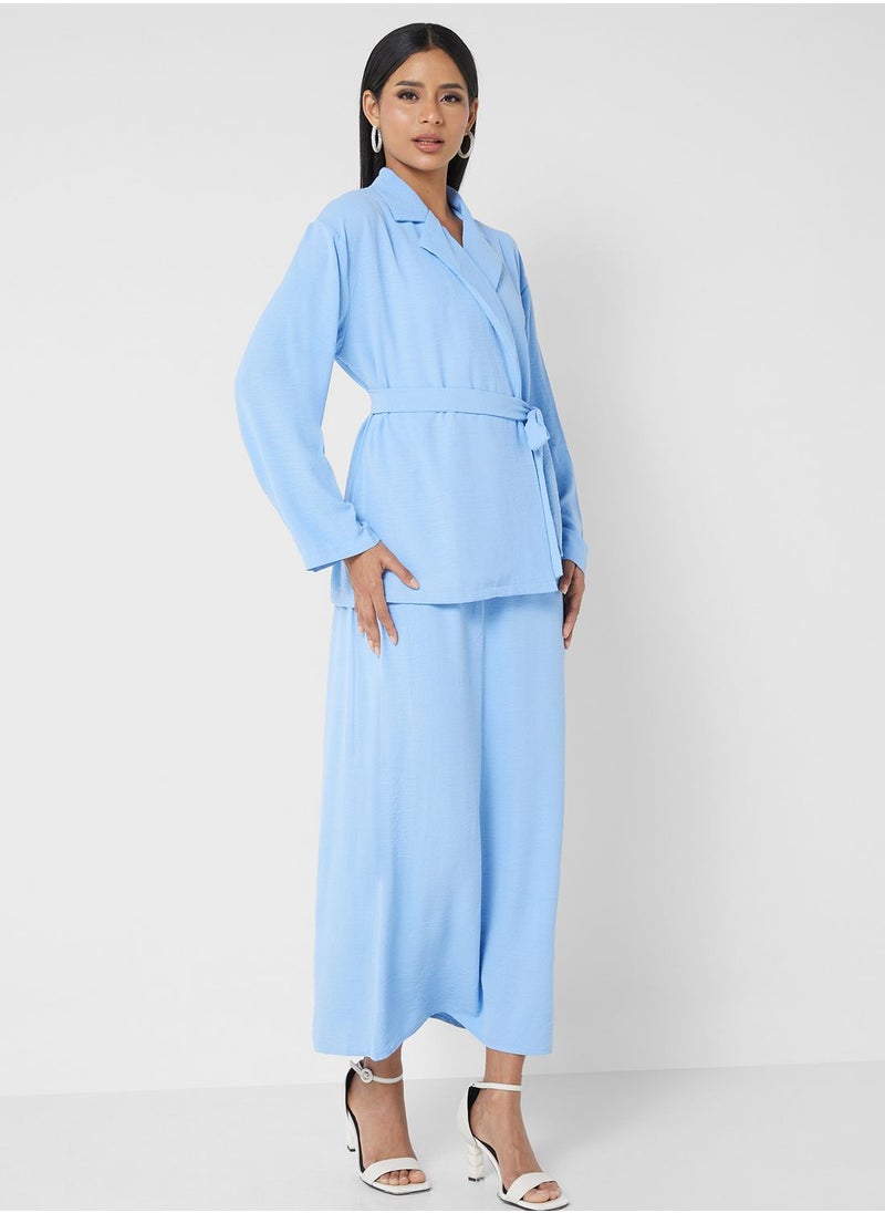 Khizana - 2 Piece Belted Top And Skirt Set - Image 1