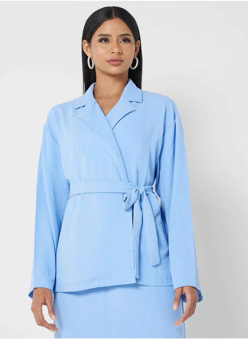 Khizana - 2 Piece Belted Top And Skirt Set - Image 1