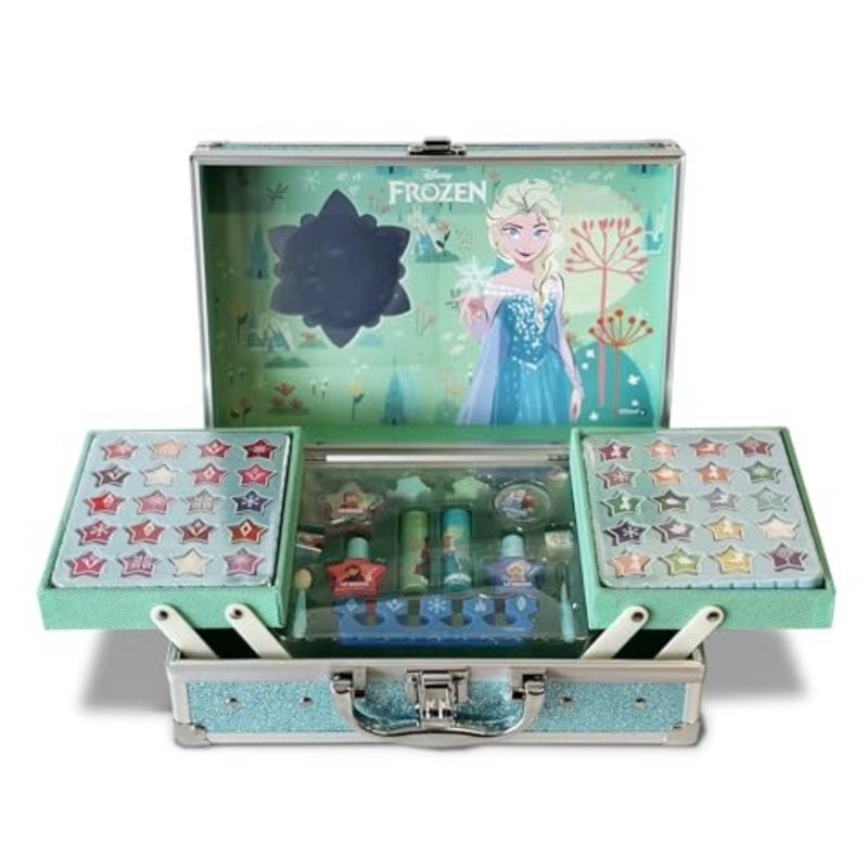 Frozen Traincase for,40+ Pieces Makeup Giftset Including Colorful Make-up for Face, Lips and Nails, Hair and Makeup Accessories are Included for your'Princess Look - Image 3