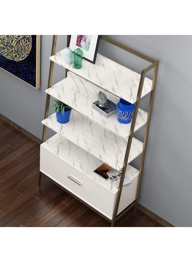 JRM Vinyl Marble Wallpaper Peel and Stick Waterproof Wallpaper for Home Kitchen Countertop Cabinet Furniture Oil Proof Kitchen Stickers (1, White 60X200) - Image 5
