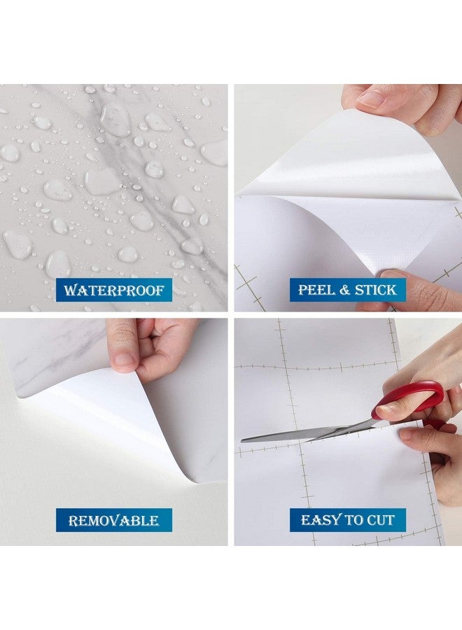 JRM Vinyl Marble Wallpaper Peel and Stick Waterproof Wallpaper for Home Kitchen Countertop Cabinet Furniture Oil Proof Kitchen Stickers (1, White 60X200) - Image 3