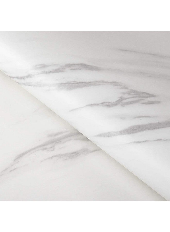 JRM Vinyl Marble Wallpaper Peel and Stick Waterproof Wallpaper for Home Kitchen Countertop Cabinet Furniture Oil Proof Kitchen Stickers (1, White 60X200) - Image 1