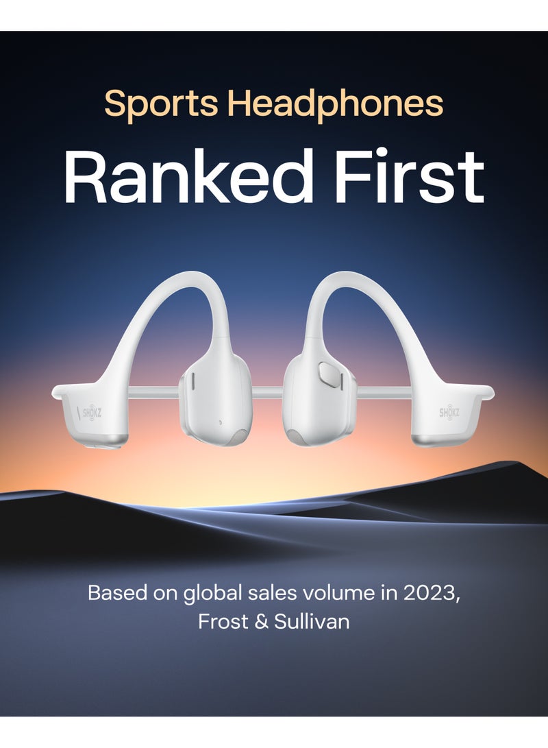 SHOKZ OpenRun Pro 2 Bone Conduction Sports Headphones, Open-Ear Wireless Earphones with Bluetooth 5.3, Noise Cancelling Mics, IP55 Waterproof, 12h Playtime for Running, USB-C Qiuck Charge, Silver Silver - Image 2