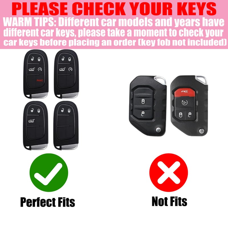 YIKECASE Key Fob Cover with Diamond Keychain for Women, Car Key Holder Compatible with Jeep Grand Cherokee Renegade Dodge RAM Durango Challenger Chrysler Protector, 5 Buttons (Silver-Heart) - Image 2
