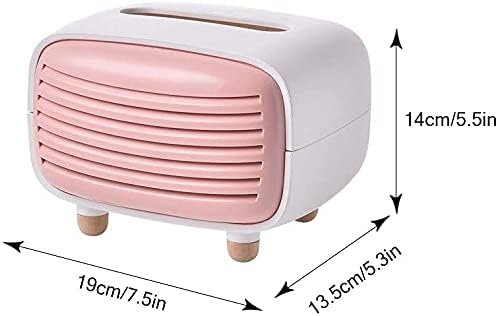 JAMBUVANTI Prim Enterprise Vintage Radio Tissue Box Holder & Paper Towel Dispenser for Office Radio Type Tissue Box Tissue Container Tissue Holder, Living Room, Bedroom, Night Stand & Desk (Pink) - Image 3