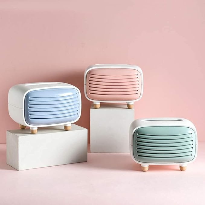 JAMBUVANTI Prim Enterprise Vintage Radio Tissue Box Holder & Paper Towel Dispenser for Office Radio Type Tissue Box Tissue Container Tissue Holder, Living Room, Bedroom, Night Stand & Desk (Pink) - Image 5