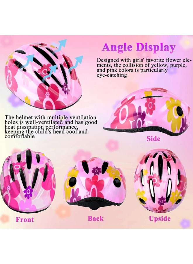 أوزيغالور مجموعة معدات الحماية للأطفال من سن 3 إلى 8 سنوات، خوذة قابلة للتعديل ووسادات للركبة والكوع والمعصم، أمان متعدد الرياضات لركوب الدراجات والتزلج والسكوتر (وردي) - Image 3