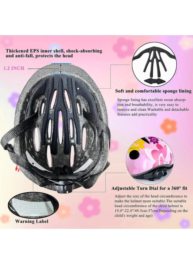 أوزيغالور مجموعة معدات الحماية للأطفال من سن 3 إلى 8 سنوات، خوذة قابلة للتعديل ووسادات للركبة والكوع والمعصم، أمان متعدد الرياضات لركوب الدراجات والتزلج والسكوتر (وردي) - Image 5