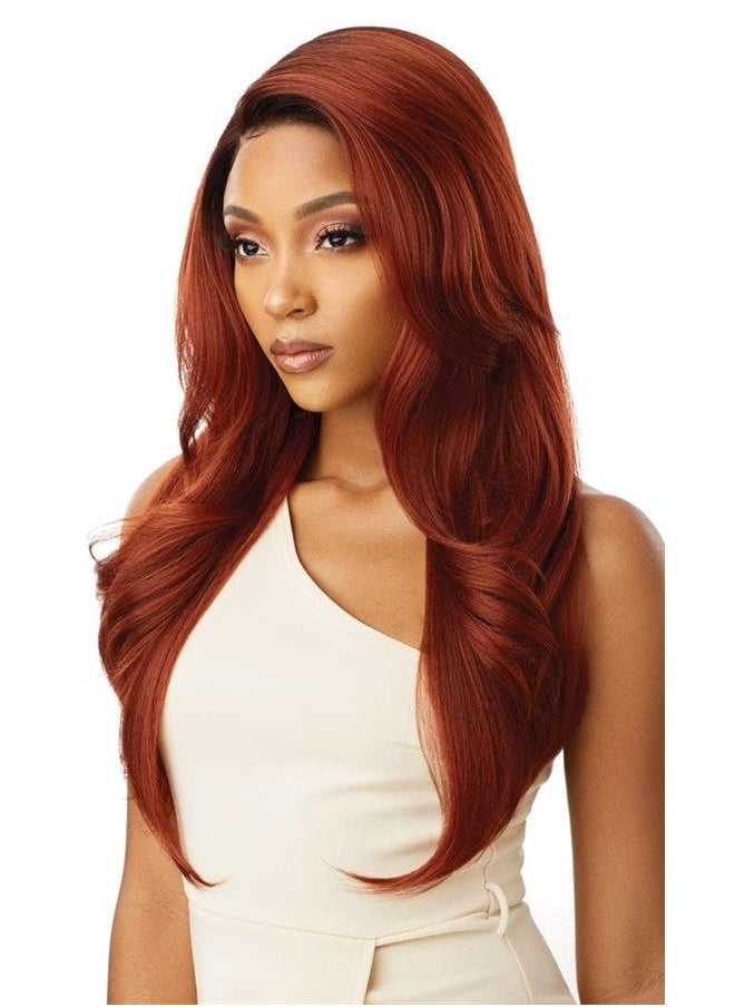 Outre Premium Swiss Lace Front Wig Melted Hairline CATALINA Ear-to-Ear Soft Lace Pre-attached Elastic band (DRFF2/BRNSU)  - Image 3