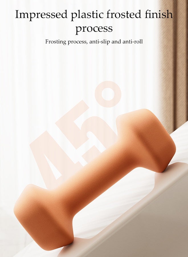 DUNISO A Pair of Mini Dumbbells，Ladies' Fitness Dumbbells，Portable and Practical，Sturdy and Durable，Used for Exercise, Muscle Building, Arm Slimming，1KG Each,Orange - Image 4