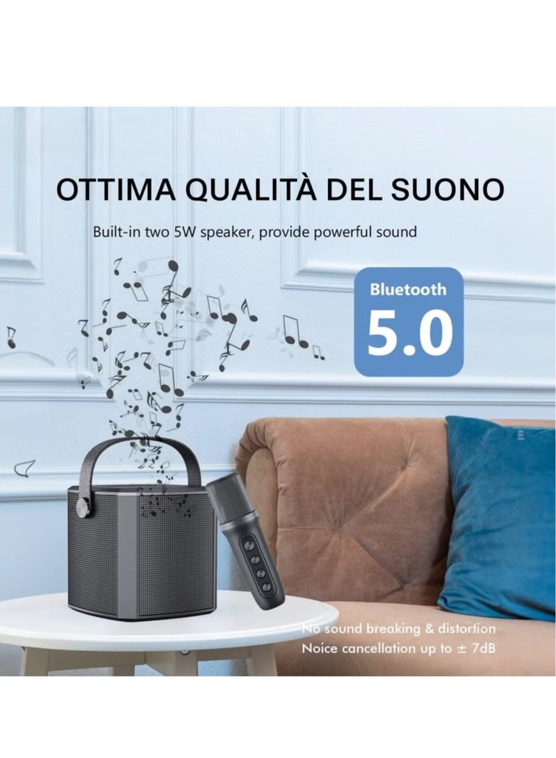 ELTRAZONE Karaoke Machine with UHF Wireless Microphones for Adults & Kids | Portable Bluetooth PA Speaker System | Supports Vocal Cut for Home Parties, Meetings, Weddings | Rechargeable, Loud Sound, and LED Light Effects | Perfect for Celebrations & Events - Image 2