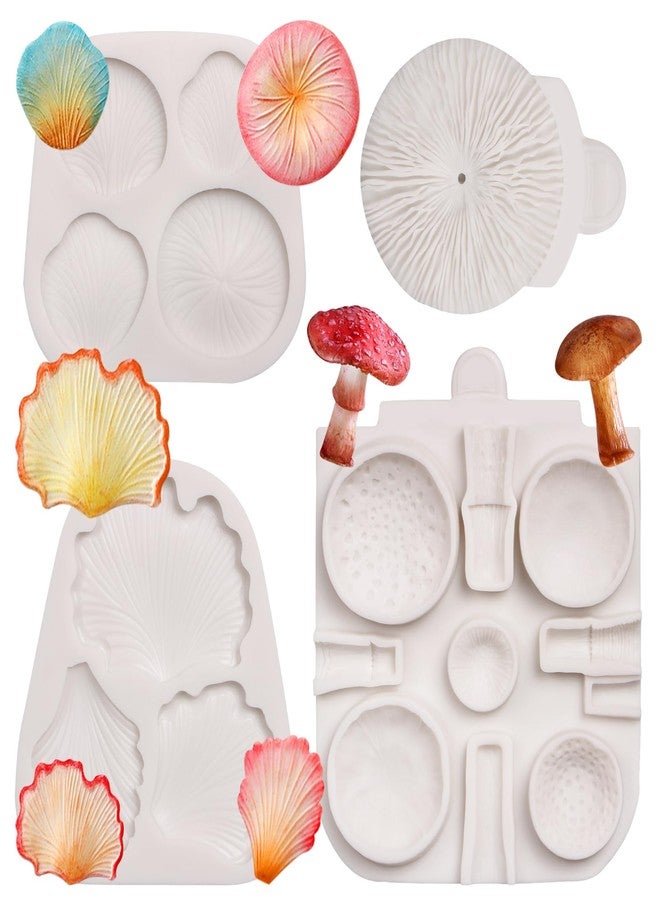Xcake Lcook Mushroom Chocolate Mold, Fungi Ginkgo Biloba Silicone Molds, Fungus Porcini Veiner Fondant Baking Mold for Cake Decoration Cupcake Topper Candy Sugar Craft Gum Paste Clay Resin - Image 1