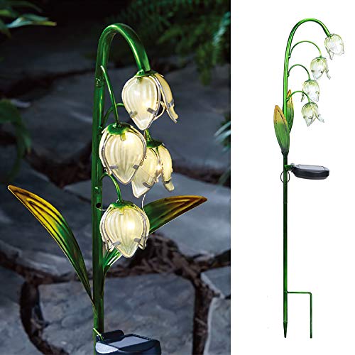 VCUTEKA Solar Garden Decor Stake Outdoor Light Glass Flower Stake for Yard Lawn Decor Backyard Decorations - Image 1