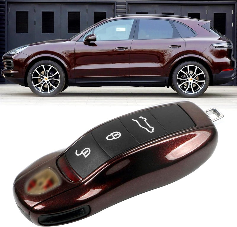 Jaronx Key Fob Cover for Porsche, Mahogany Metallic, Compatible with Cayenne, Panamera, Macan, Cayman, Carrera, 918 Spyder, Key Shell Cover Protector - Image 1