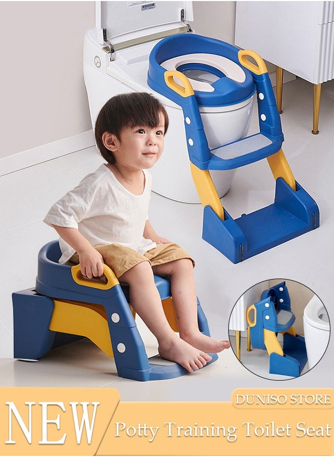 DUNISO Kids Potty Training Toilet Seat with Step Stool Ladder,Toddlers-Comfortable Safe Potty Seat with Anti-Slip Pads Folding Ladder for Boys and Girls  - Image 1