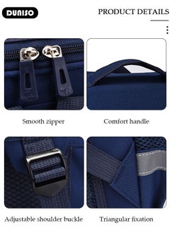 DUNISO Kids School Backpack Waterproof Multifunctional Book Bag with Compartments Anti Theft Travel Daypack Backpack Large Capacity School Bags Bookbag for Kids Elementary Middle Blue  - Image 3