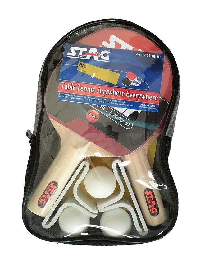 STAG GLOBAL Anywhere Everywhere Table Tennis Playset | 2 Rackets with 3 Balls (White) | Portable Playset with | Portable Carry Case | Indoor Outdoor Fun for All Ages - Image 1