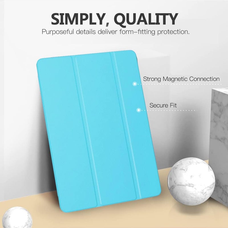 MoKo Case for iPad 9th Generation 2021/ iPad 8th Generation 2020/ iPad 7th Generation 2019, iPad 10.2 Case Slim Stand Hard Back Shell with Auto Wake/Sleep, Peacock Blue - Image 4