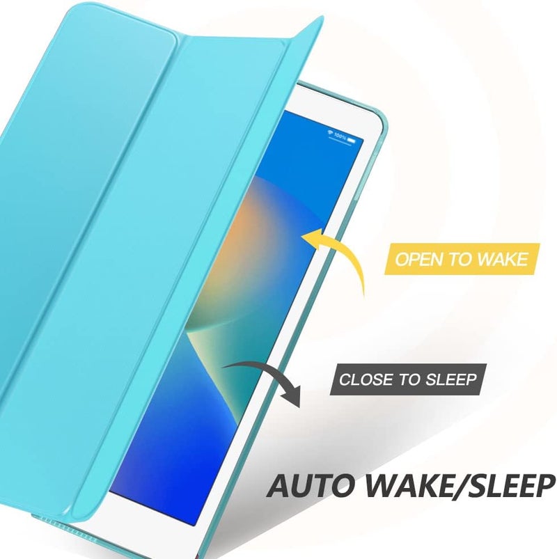 MoKo Case for iPad 9th Generation 2021/ iPad 8th Generation 2020/ iPad 7th Generation 2019, iPad 10.2 Case Slim Stand Hard Back Shell with Auto Wake/Sleep, Peacock Blue - Image 3