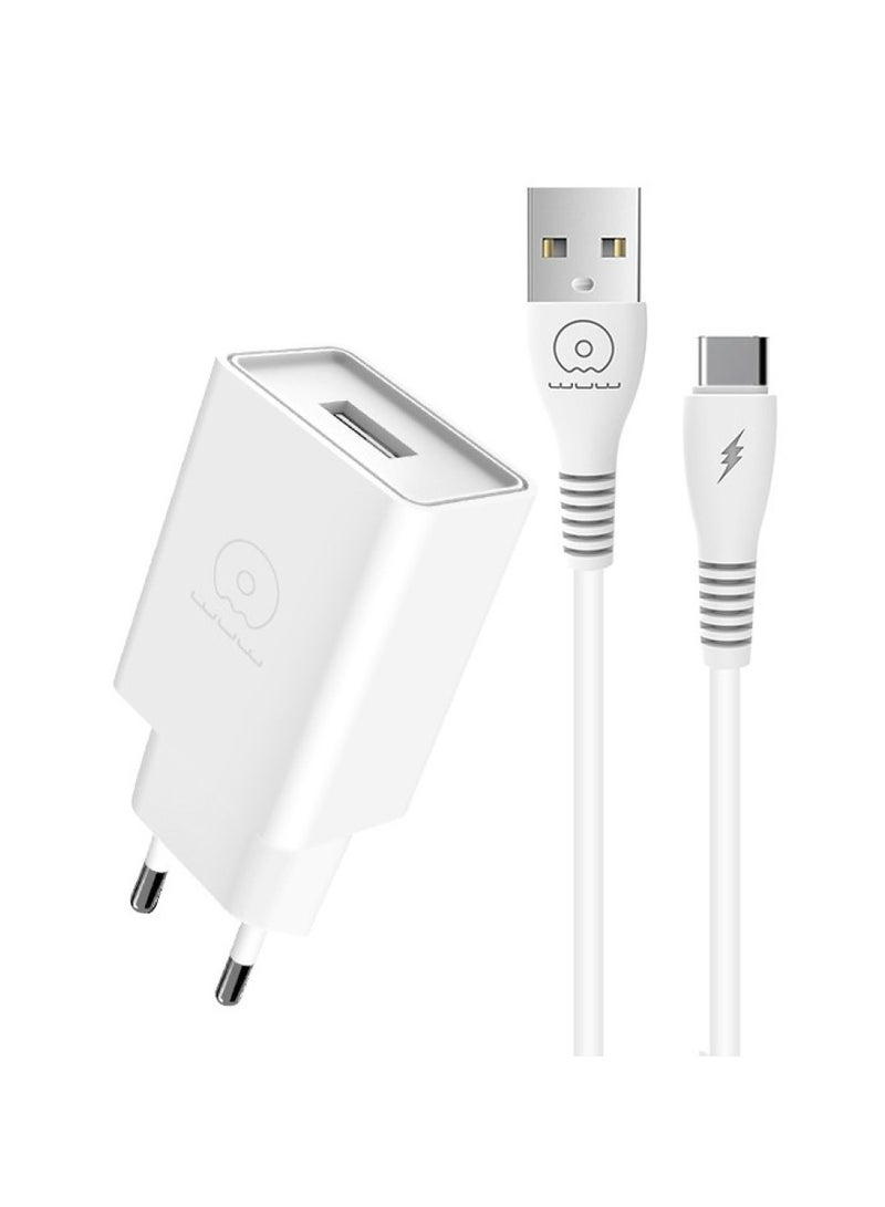 WUW Fast Charging 2.1A Adapter With Type-C Cable Charger - Image 1