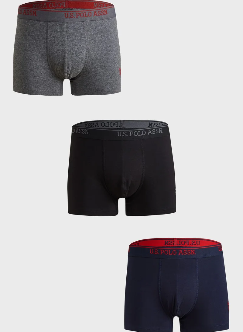 U.S. Polo Assn. 3 Pack Logo Print Trunks