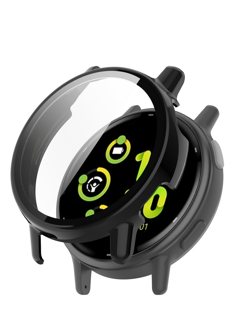 Compatible with Garmin Vivoactive 5 Case Cover Waterproof PC Protective Case Full Cover Built-in HD Tempered Glass Screen Protector for Garmin Vivoactive 5 Smart Watch (Black) - Image 1