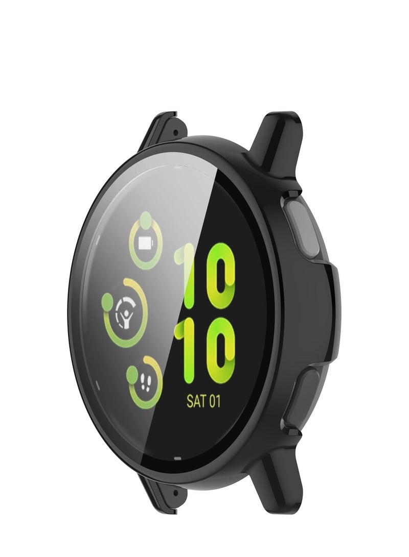 Compatible with Garmin Vivoactive 5 Case Cover Waterproof PC Protective Case Full Cover Built-in HD Tempered Glass Screen Protector for Garmin Vivoactive 5 Smart Watch (Black) - Image 3