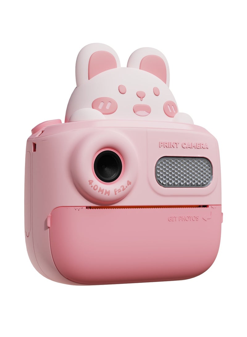 GULFLINK K64 Cute Cartoon Design HD 48 Million Pixels Video Recording 1080P Instant Print Camera Kids Toy for Children - Pink - Image 3