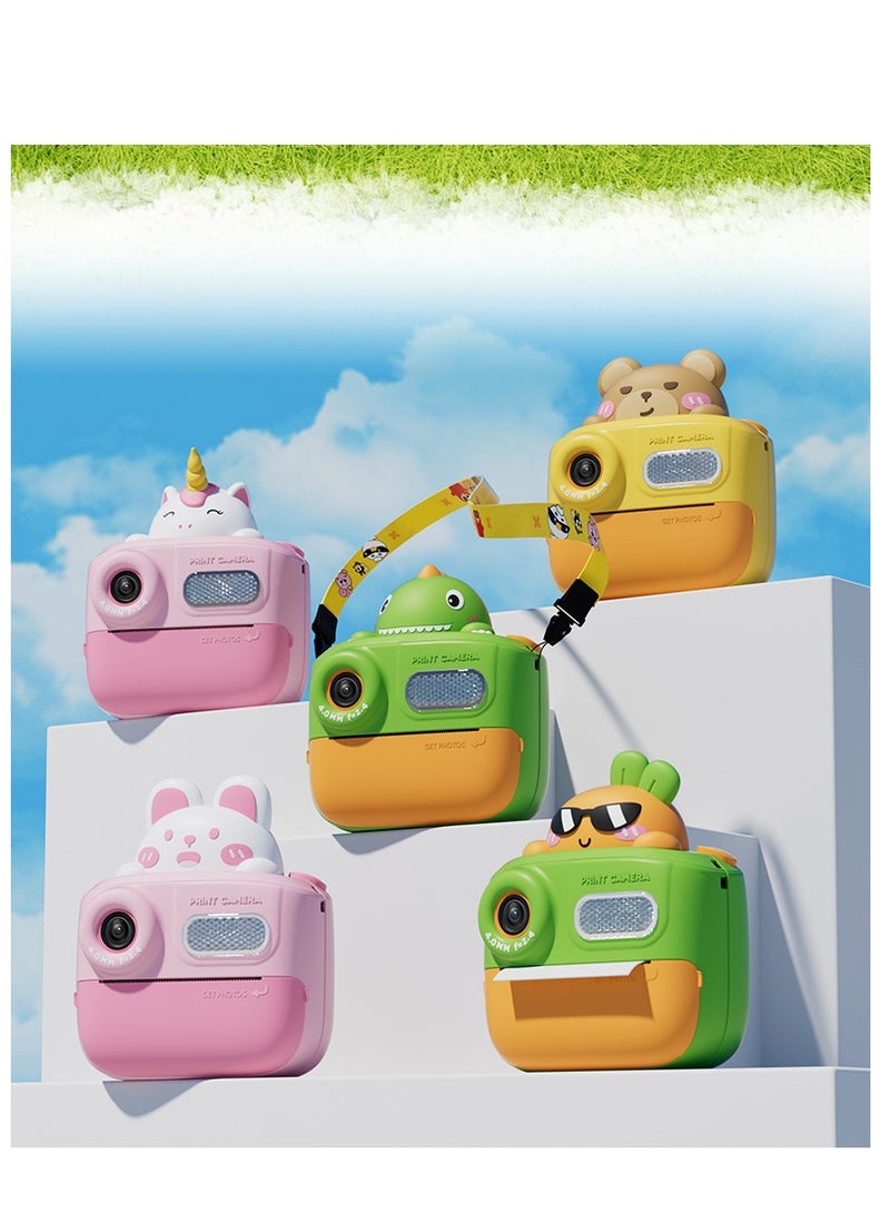 GULFLINK K64 Cute Cartoon Design HD 48 Million Pixels Video Recording 1080P Instant Print Camera Kids Toy for Children - Pink - Image 5