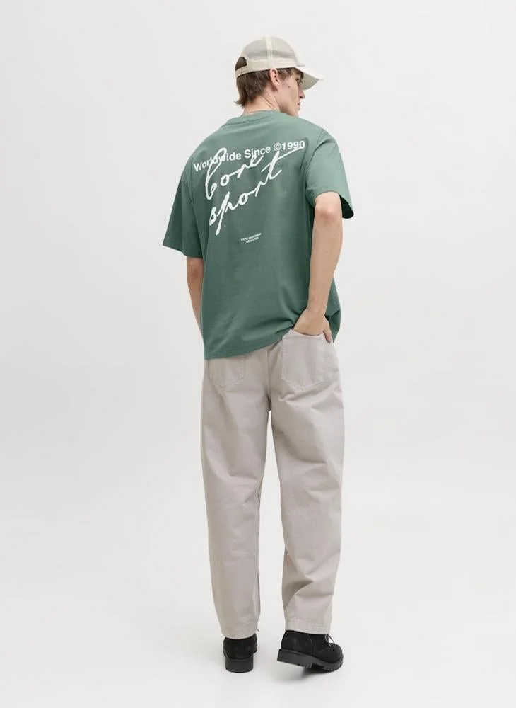 JACK & JONES Casual Regular Fit Script Crew neck T-Shirt
