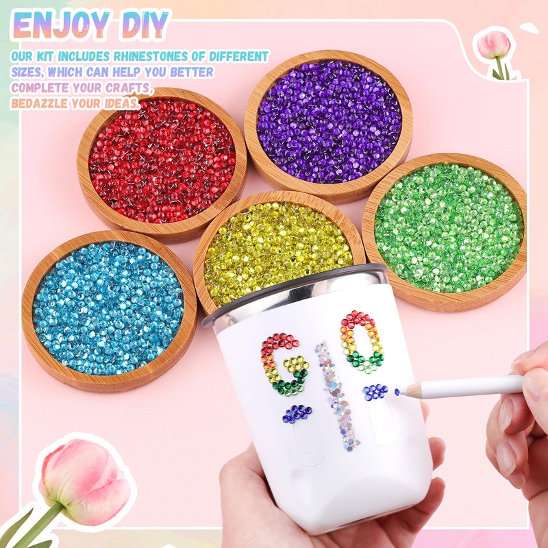 BELLEBOOST 24000Pcs Resin Rhinestones for Bedazzling with B7000 Jewelry Glue, Multicolor 3mm Flatback Gems Rhinestones for Crafting, Clothing Tumblers Mugs Shoes Fabric Decor Nail Art - Image 3