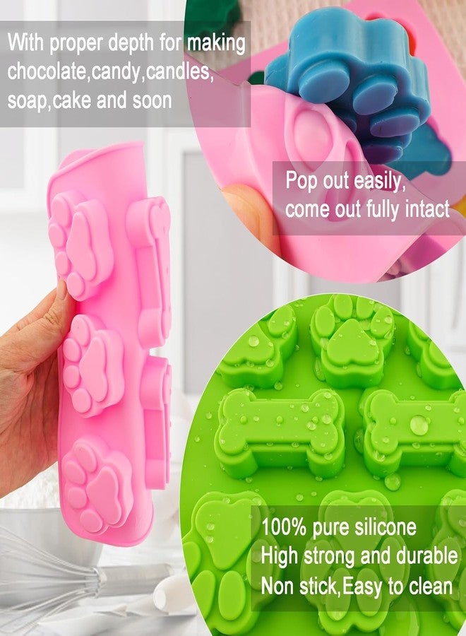 Skytail قوالب سيليكون من سكاي تيل، 18 تجويف على شكل عظمة و8 تجاويف على شكل مخلب، مثالية لصنع حلويات الكلاب، والشوكولاتة، والحلوى، وكعكات أعياد ميلاد الكلاب، وتزيين الكب كيك، والجيلي، والبسكويت، والحلويات، والمافن، والصابون، والراتنج. عبوة من قطعتين. - Image 3