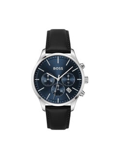 HUGO BOSS Round Chronograph Men's Blue Case Watch - 1514156  - Image 1