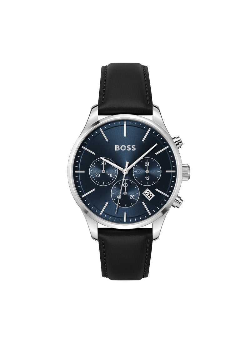 HUGO BOSS Round Chronograph Men's Blue Case Watch - 1514156  - Image 1