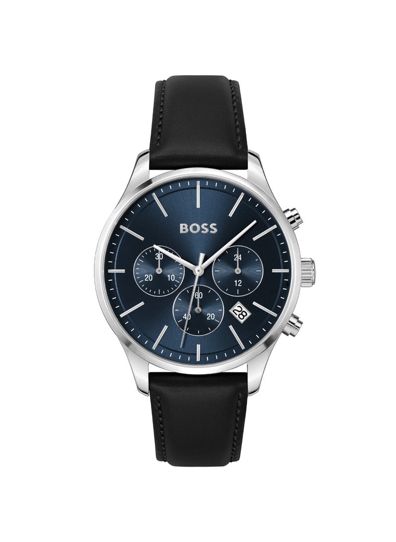 HUGO BOSS Round Chronograph Men's Blue Case Watch - 1514156  - Image 2